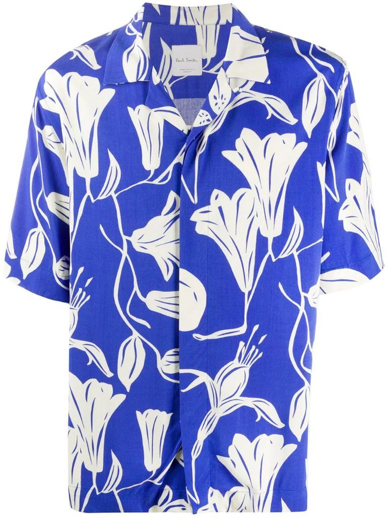 Floral Cutout short-sleeved shirt