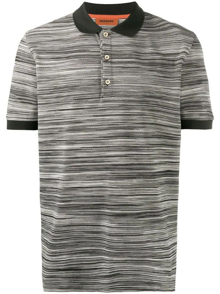abstract stripe polo shirt