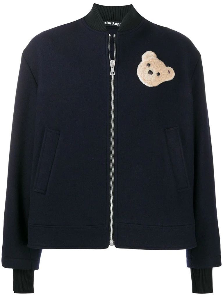 bear-patch bomber jacket