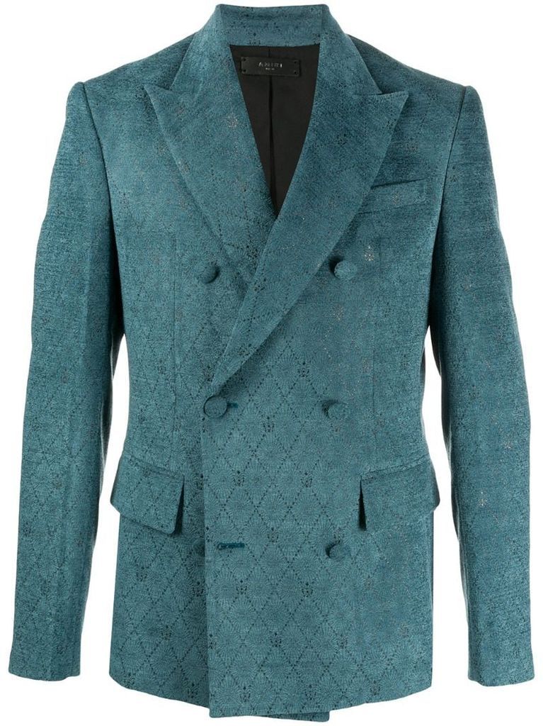 jacquard double-breasted blazer