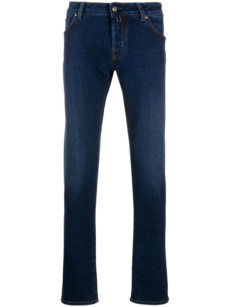 pocket-detail slim-fit jeans