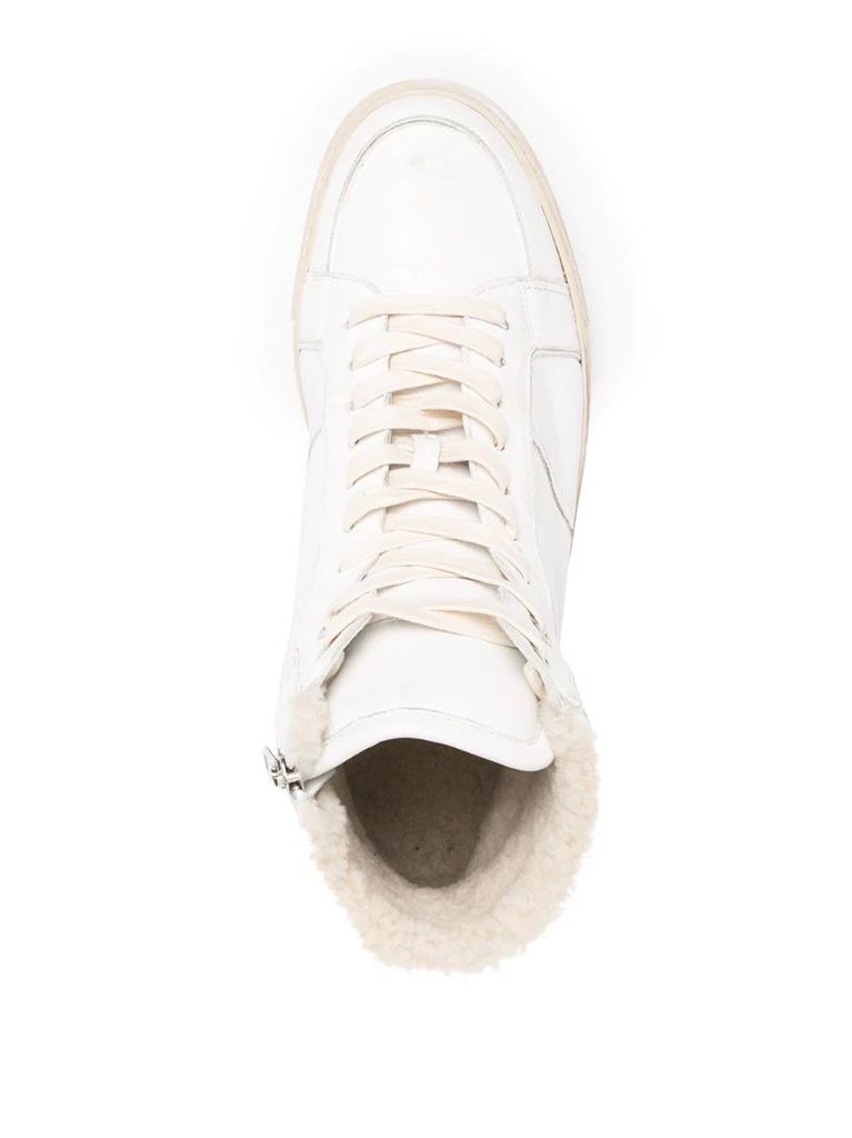 hi-top leather trainers