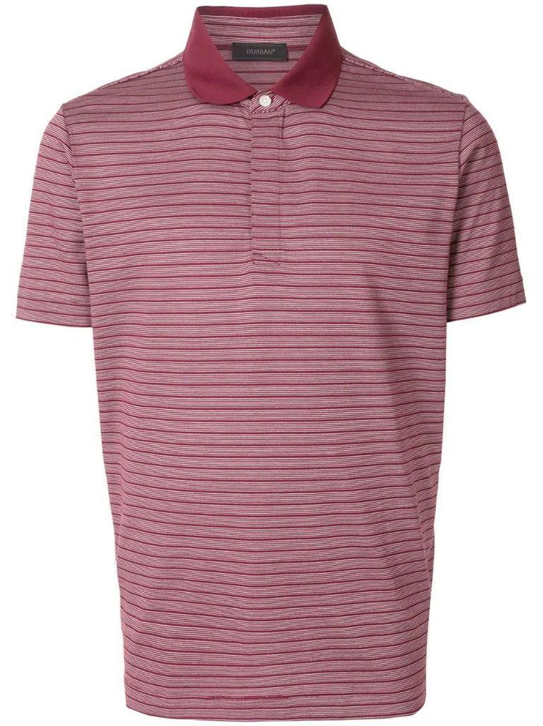 striped short-sleeved polo shirt