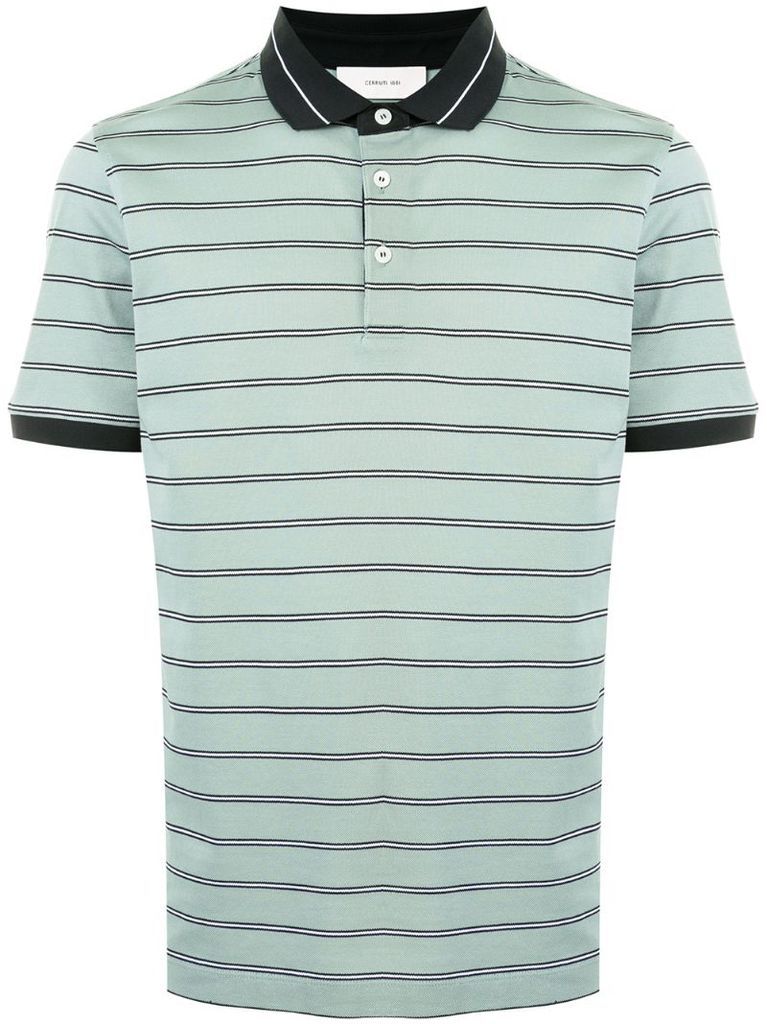 short sleeve striped polo shirt