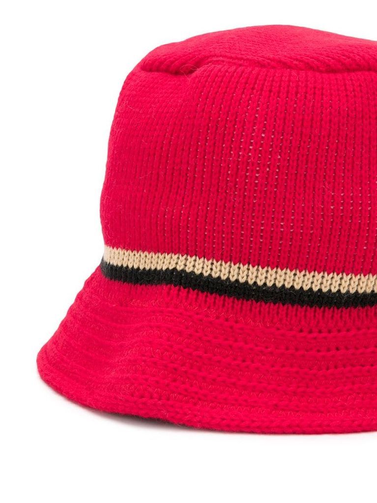 logo knit bucket hat