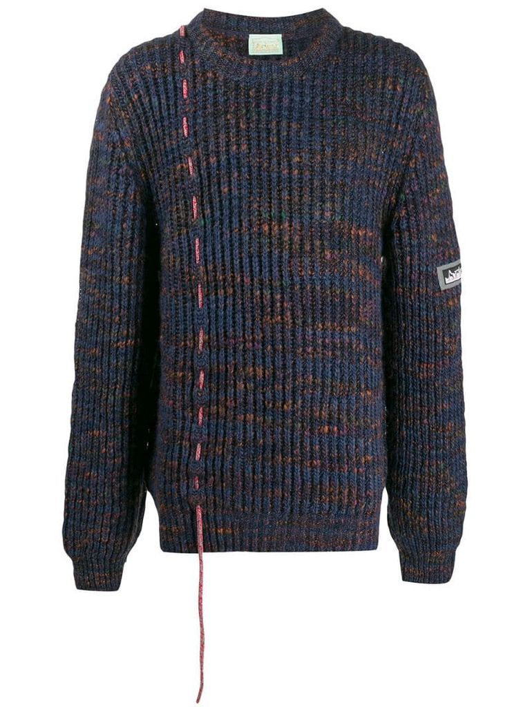 drawstring cord knit sweater