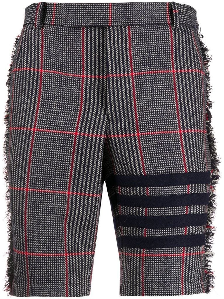 tweed check shorts