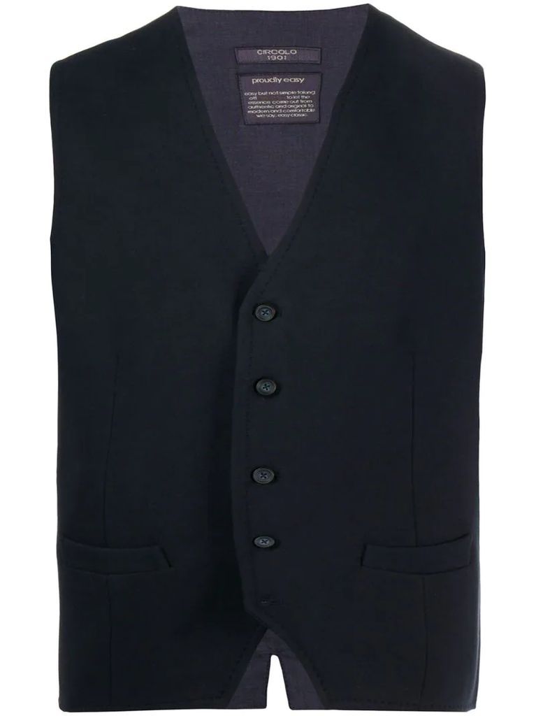buttoned-up waistcoat