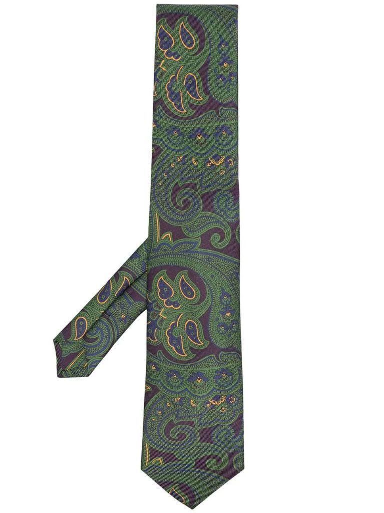 paisley embroidered silk tie