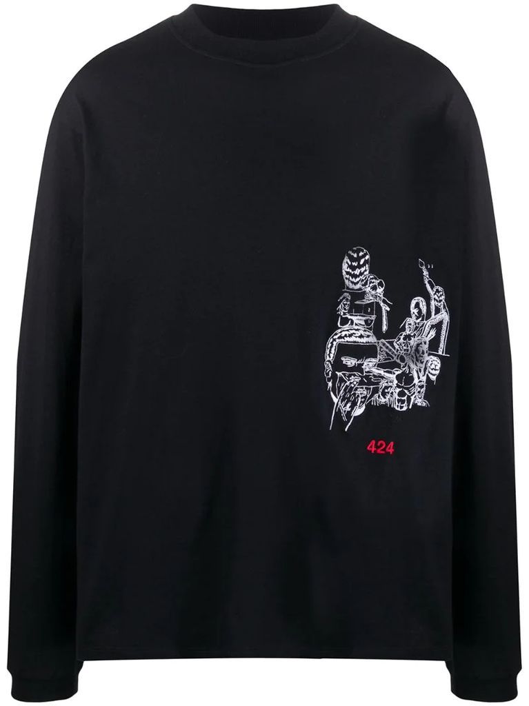 embroidered long-sleeve sweatshirt