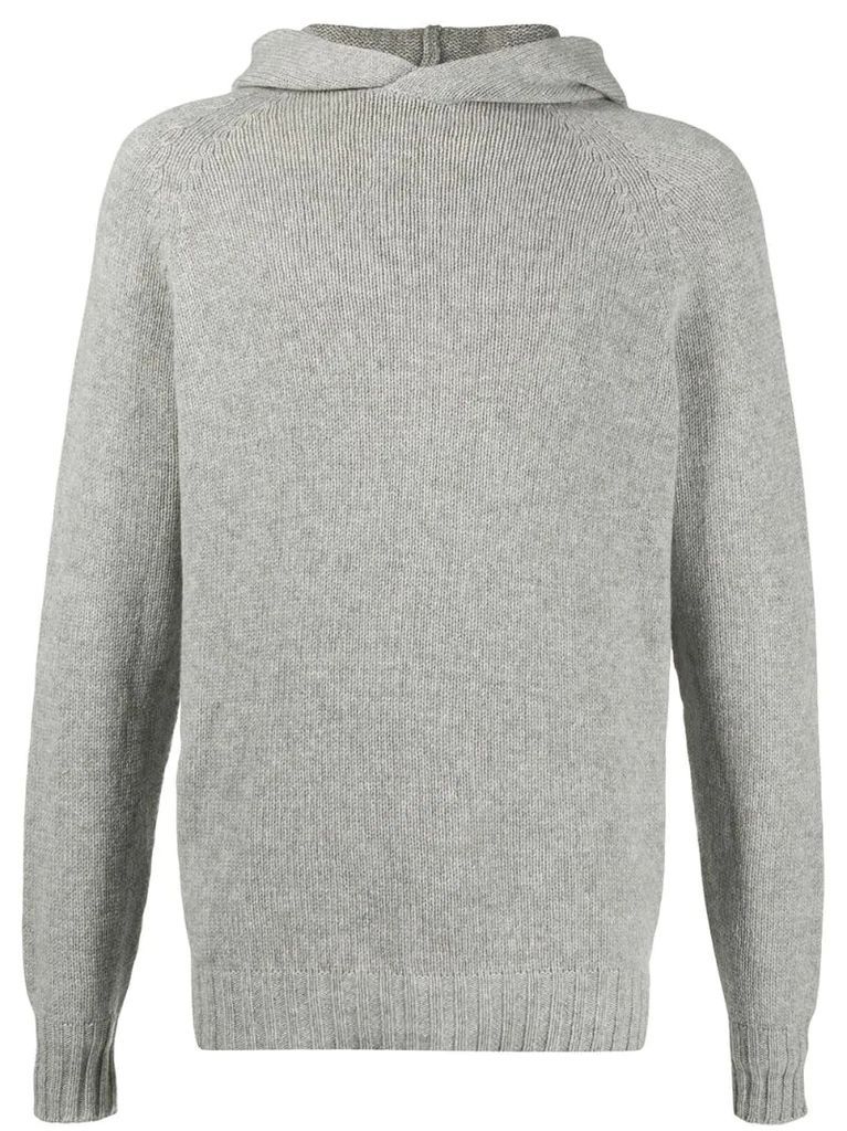 cashmere-merino knit hoodie