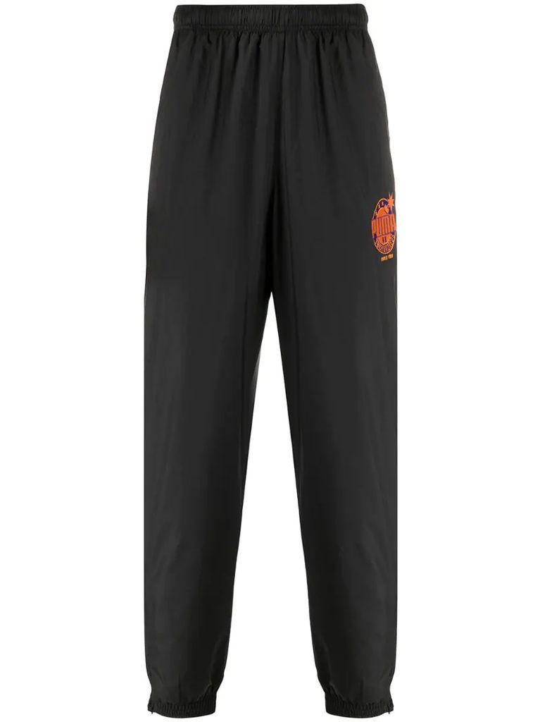 x The Hundreds logo track trousers