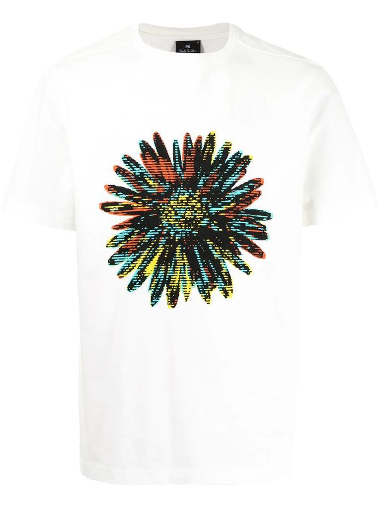 flower print cotton T-shirt