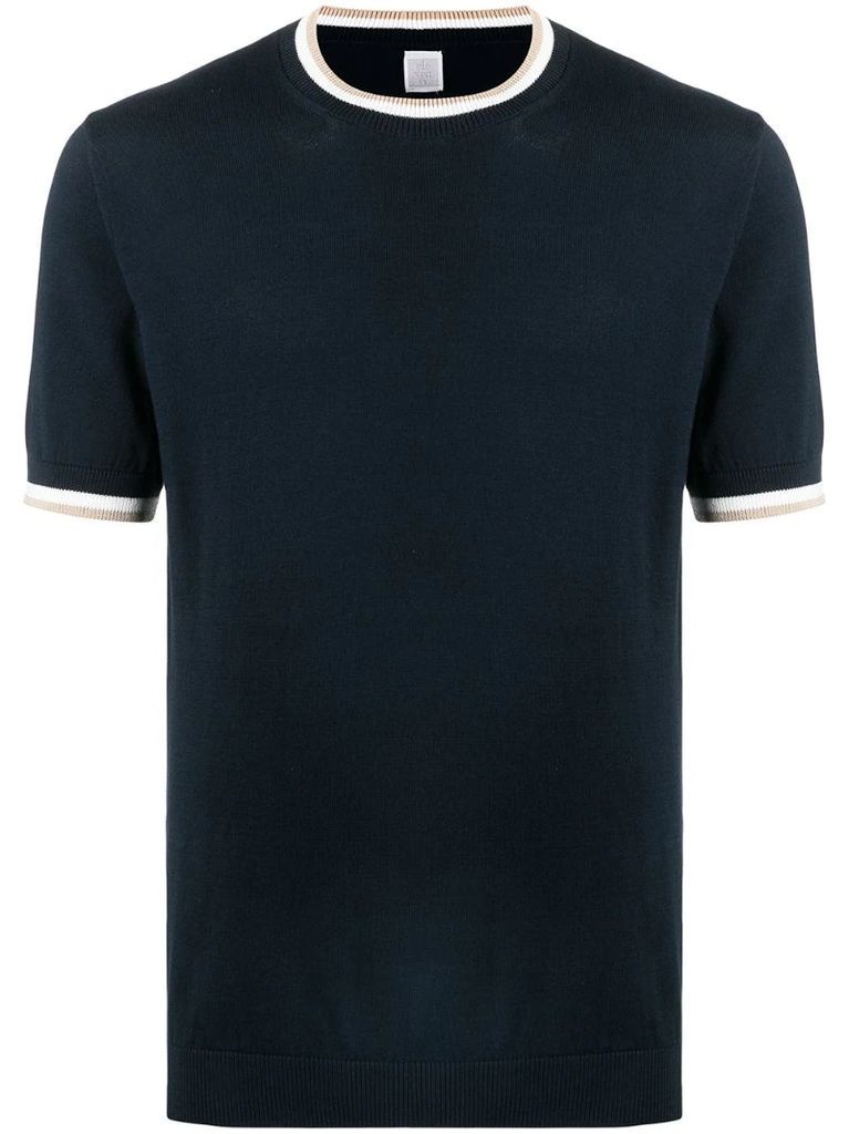 contrast-trim short sleeve T-shirt
