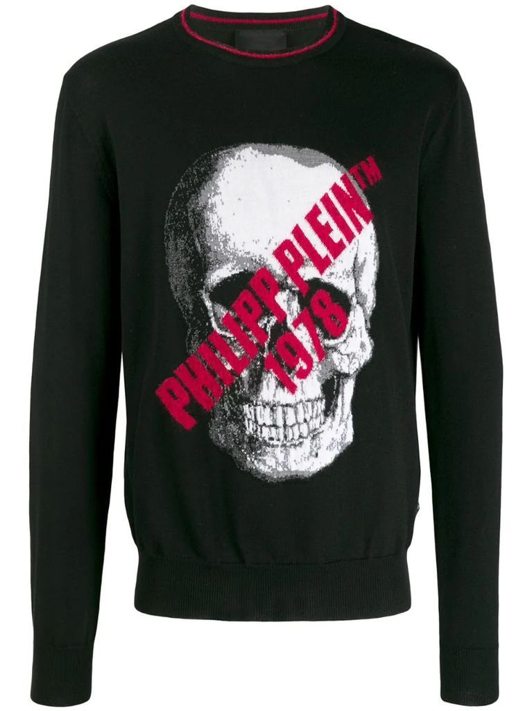 Skull print pullover