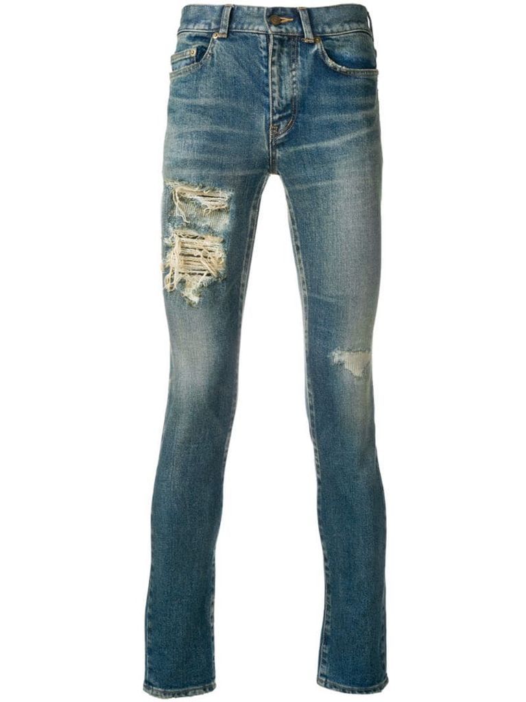 ripped-detail skinny jeans