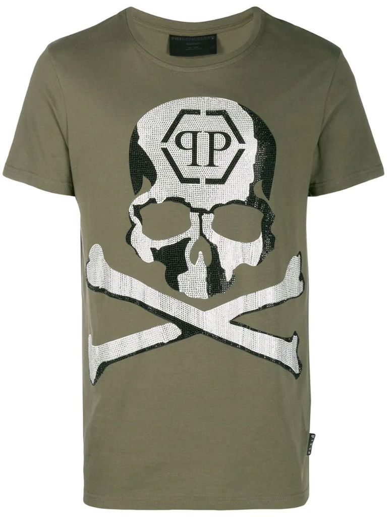 P.L.N. studded skull T-shirt