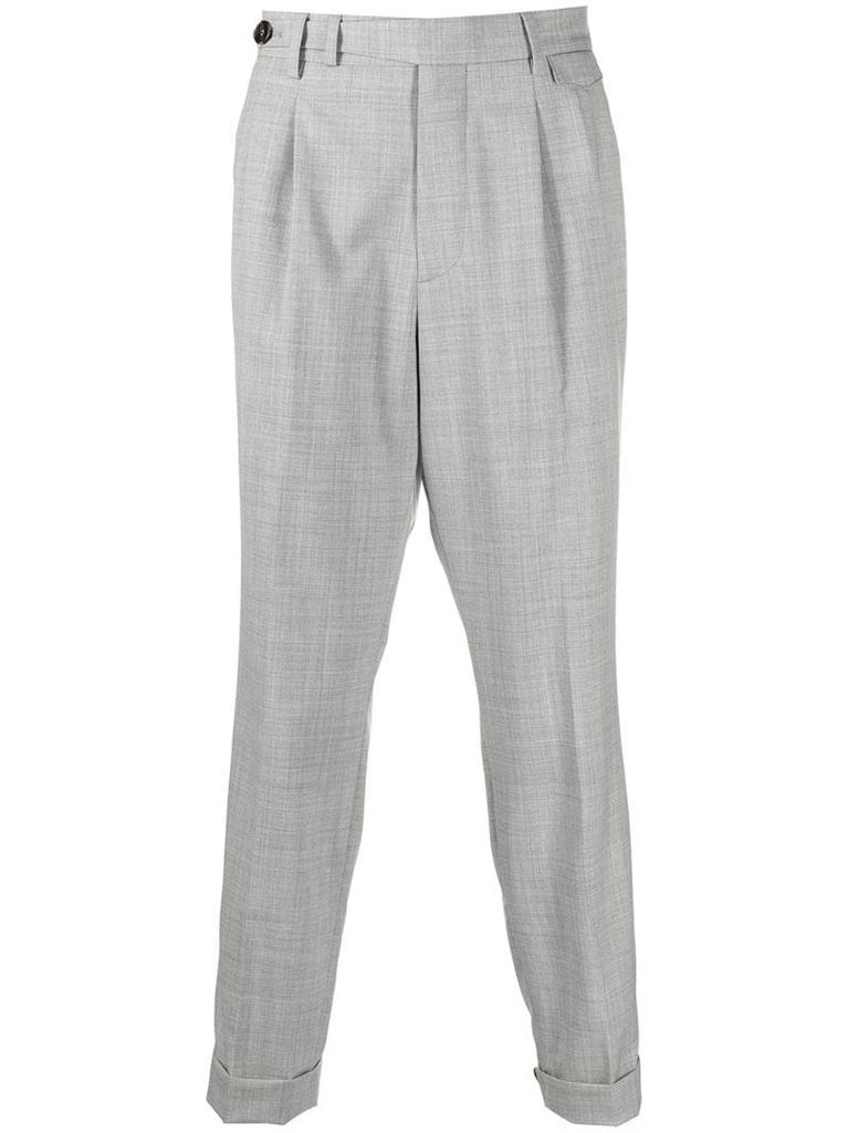 cropped straight-leg tailored trousers