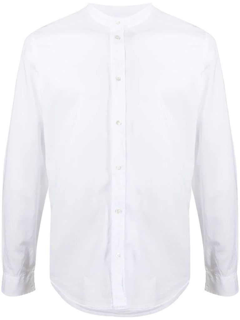 mandarin-collar cotton shirt