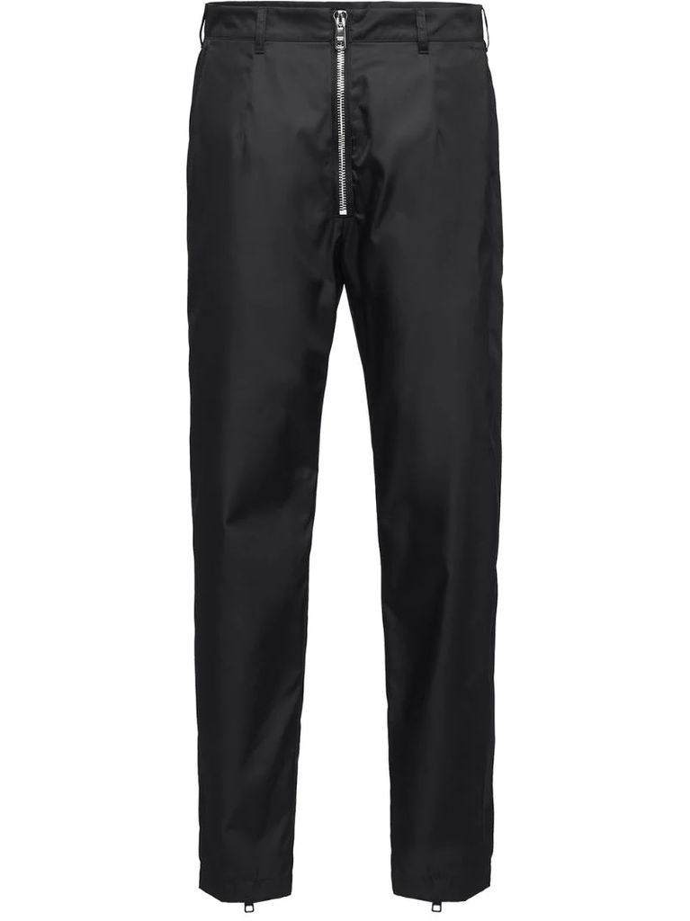zipper detailed casual trousers