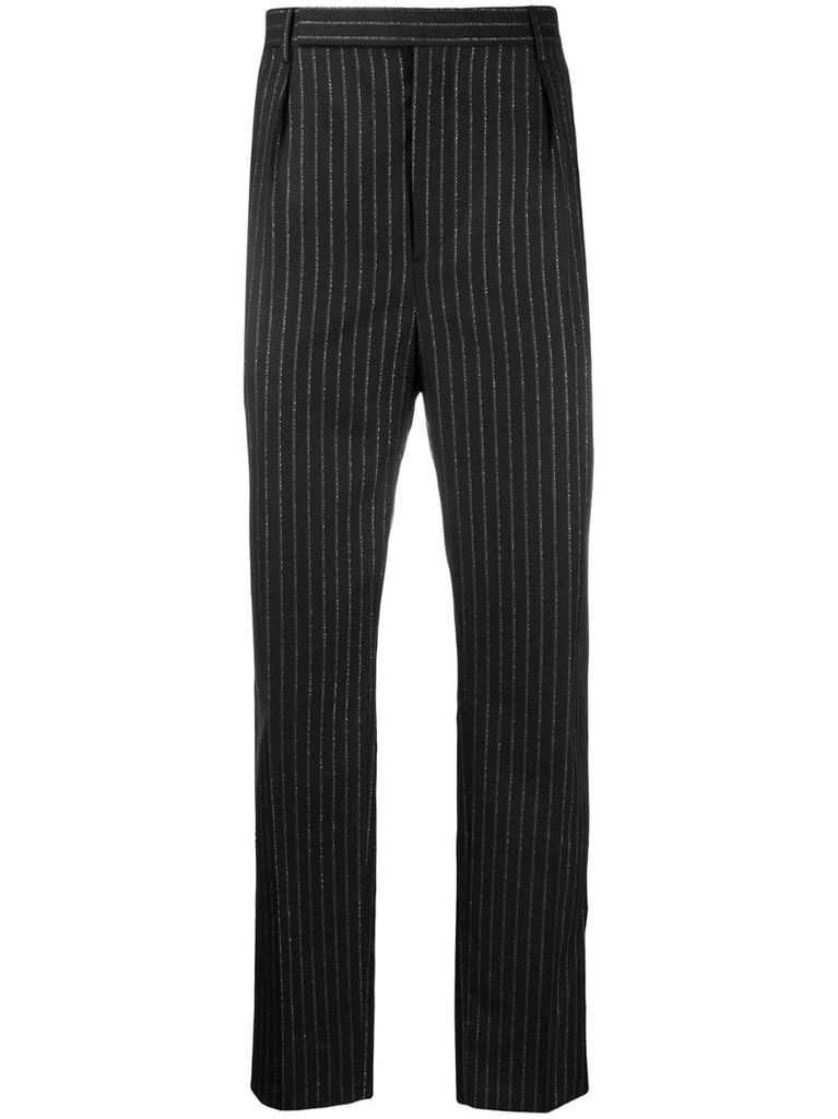 metallic stripes tailored trousers