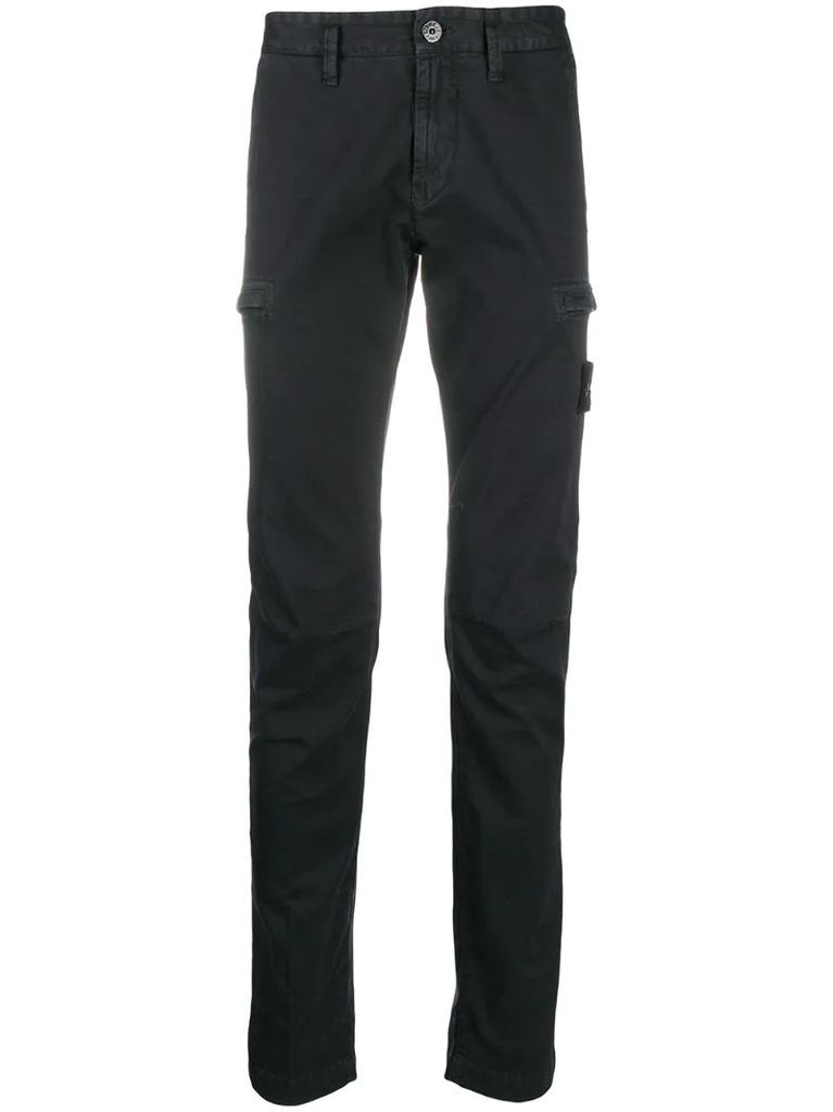 logo patch chino trousers