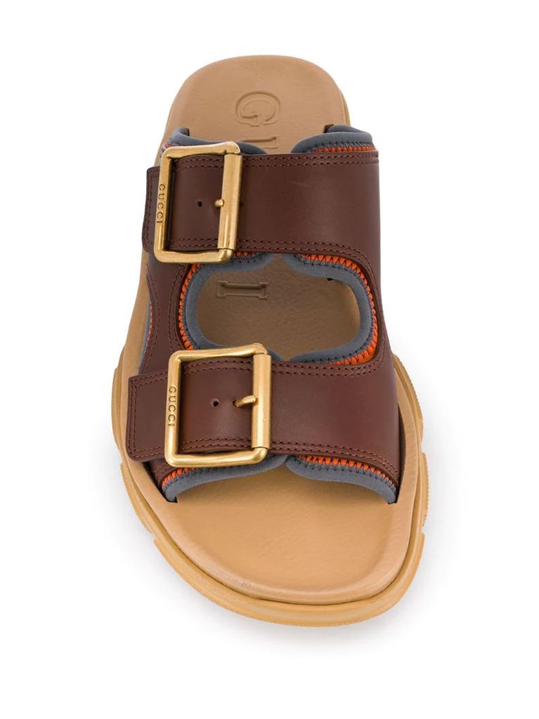 leather chunky sandals