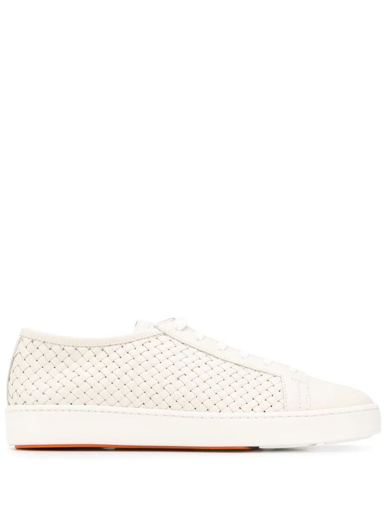 woven low-top sneakers