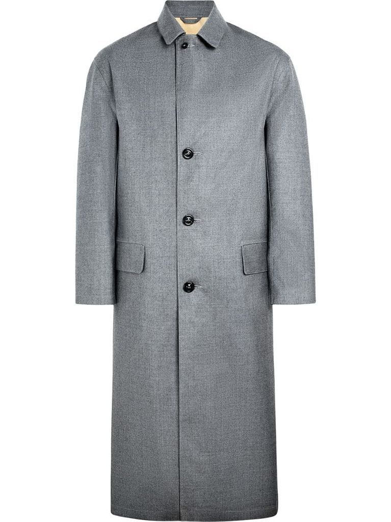 Grey Bonded Wool Décortiqué Back Coat