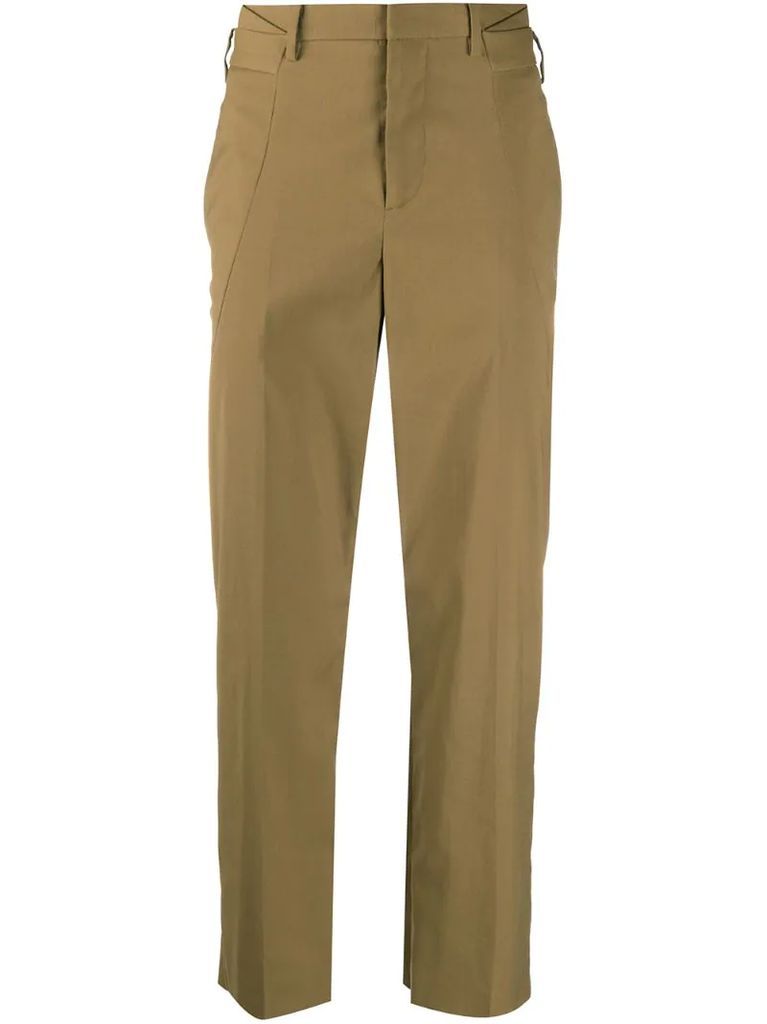 folded waistband chino trousers