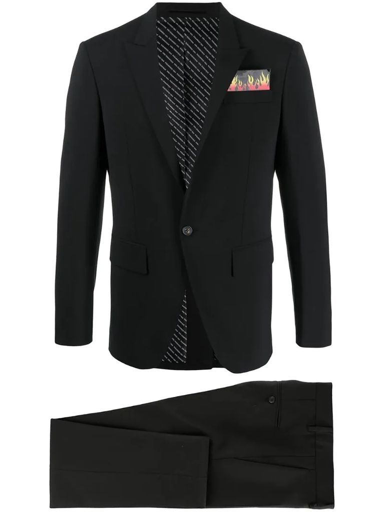 flame pocket square suit
