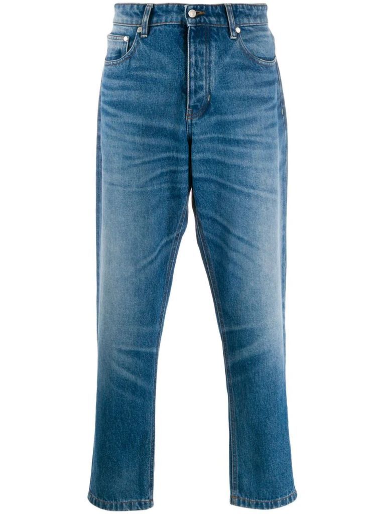 tapered five-pocket denim jeans