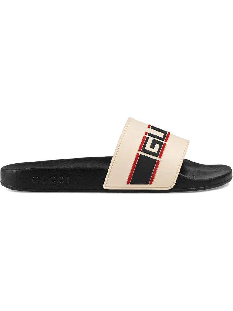 stripe rubber slide sandal