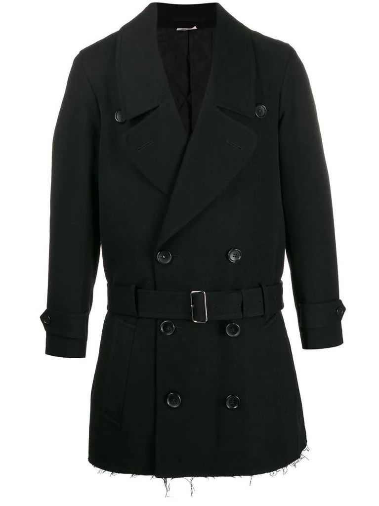 boxy fit belted double-breasted coat