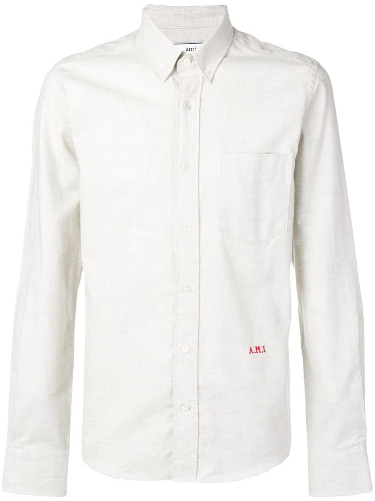 Slim Fit Button-down Shirt A.m.i Front Embroidery