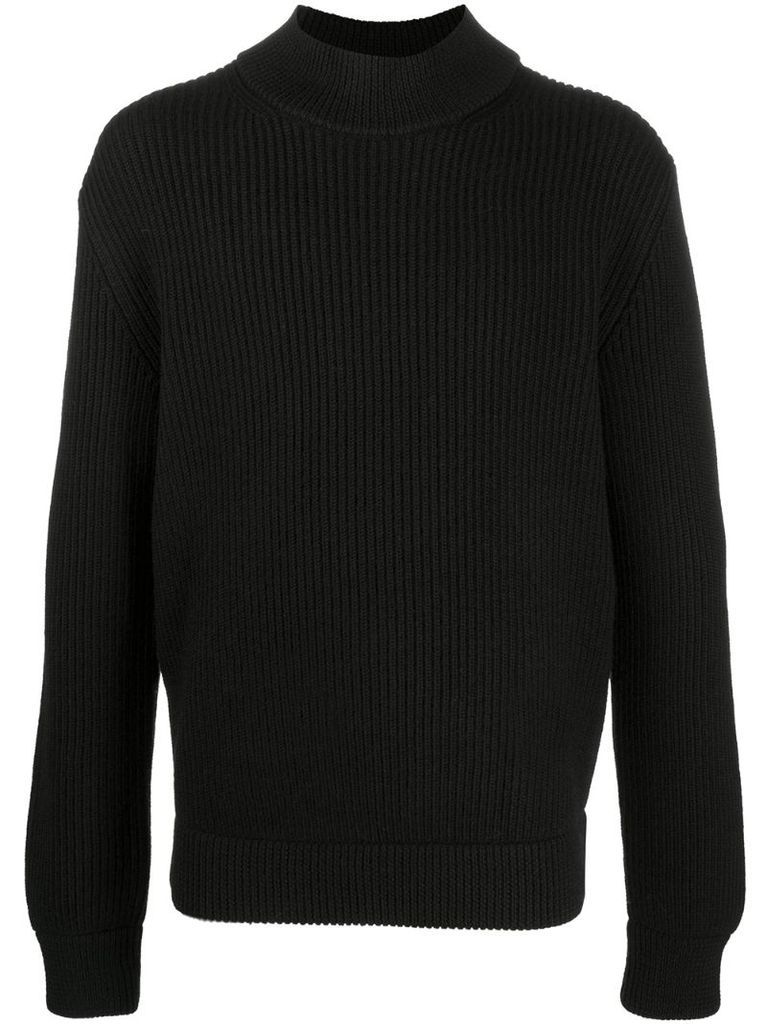 chunky-knit crew neck jumper