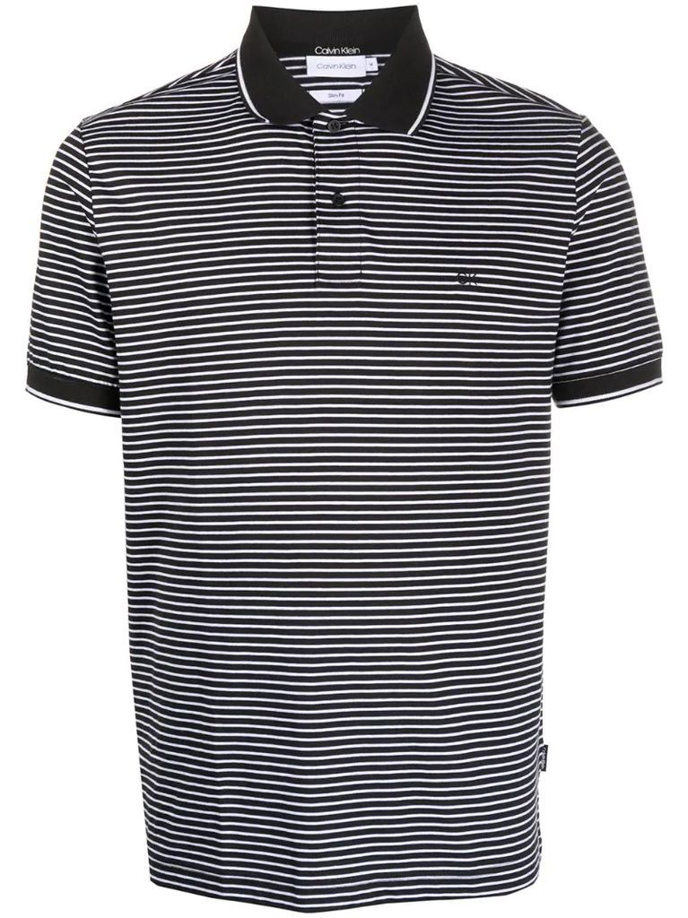 logo striped polo shirt