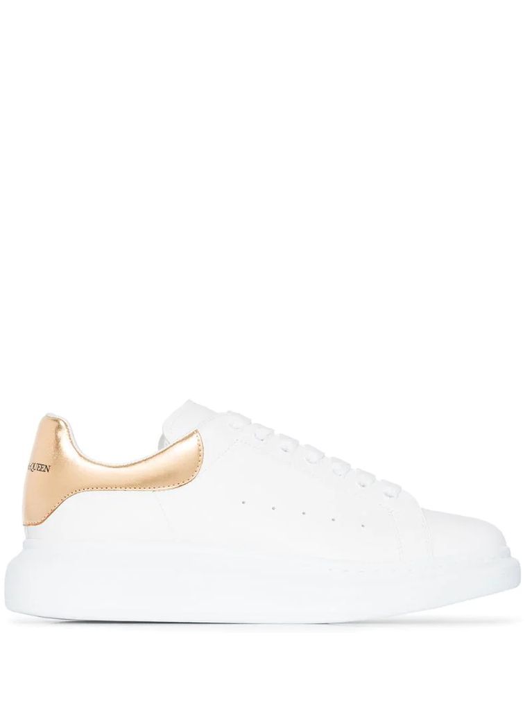 gold foil embellished chunky leather sneakers