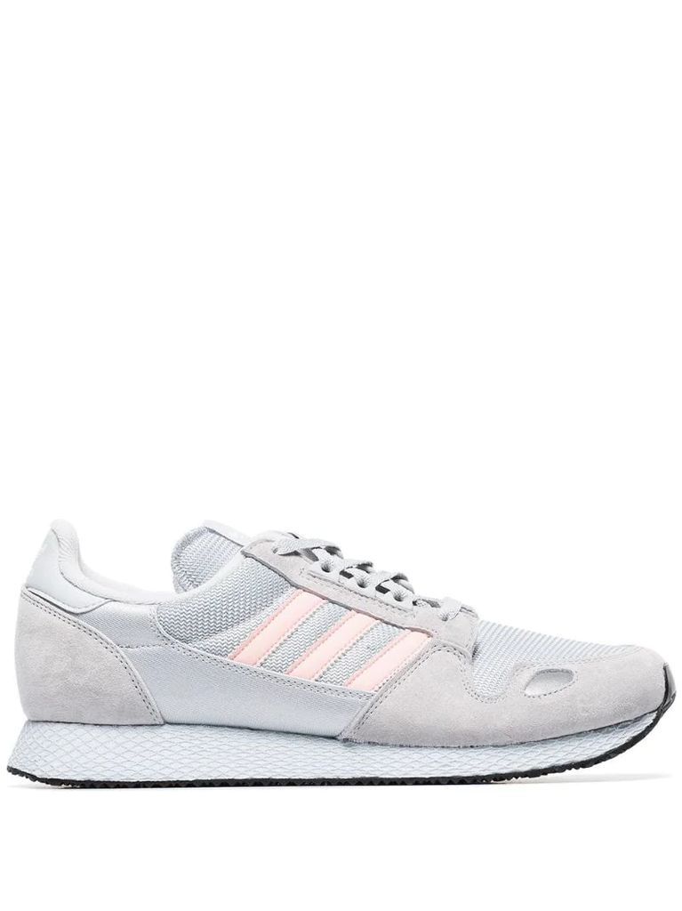 grey and pink ZX 452 SPZL suede sneakers