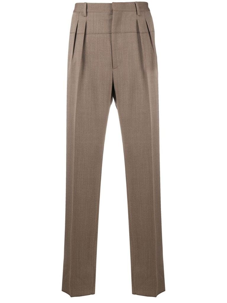 inverted pleat detail trousers