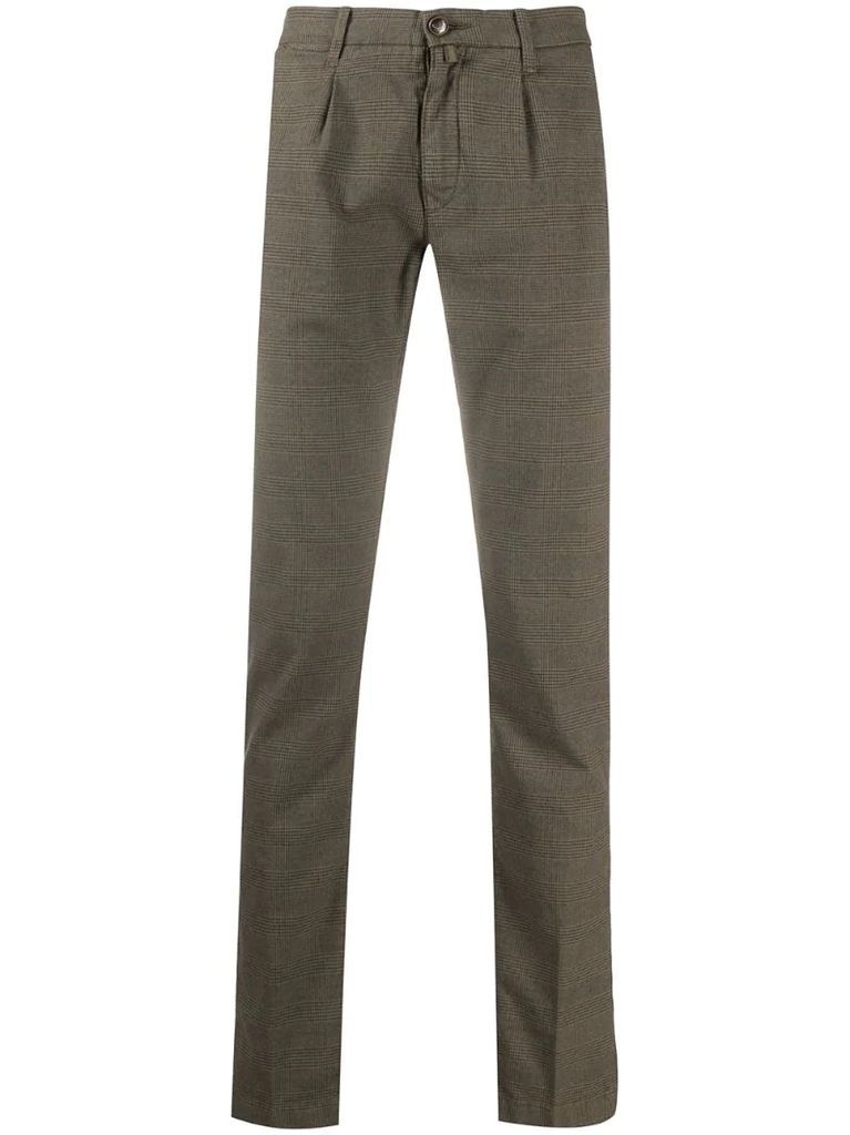 Alex slim-fit check trousers