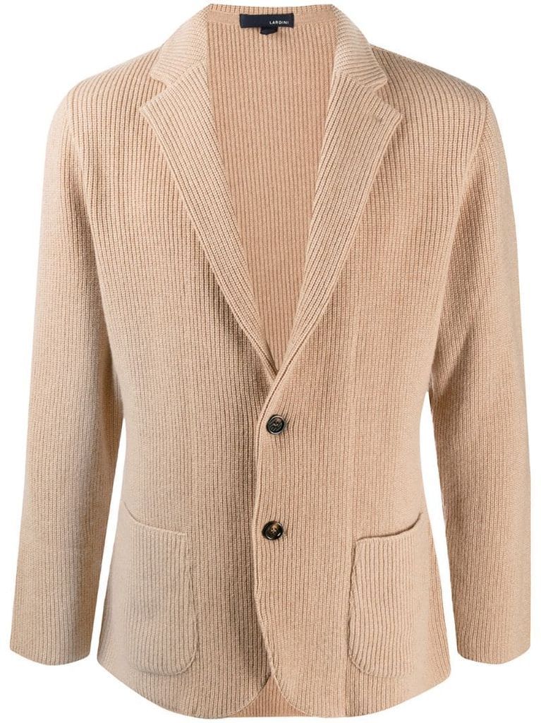 ribbed knitted blazer