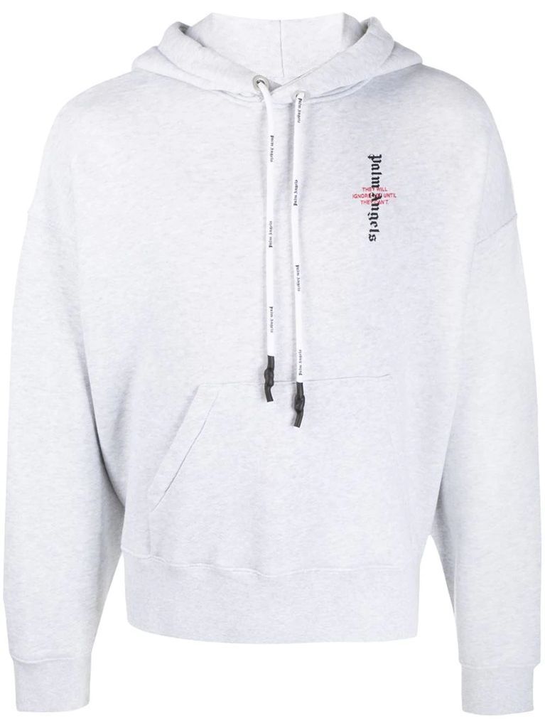logo print hooded sweatshirt