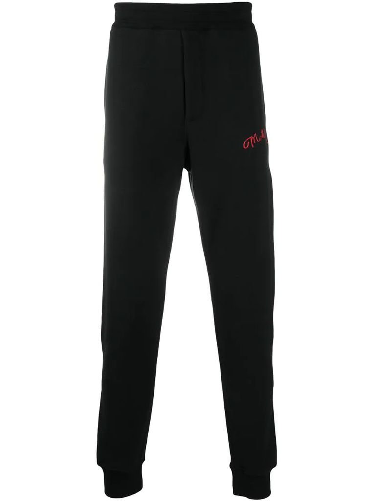 embroidered logo track trousers