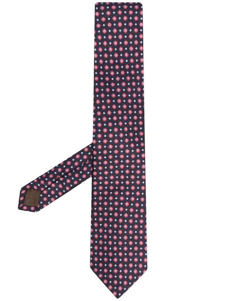 patterned silk tie
