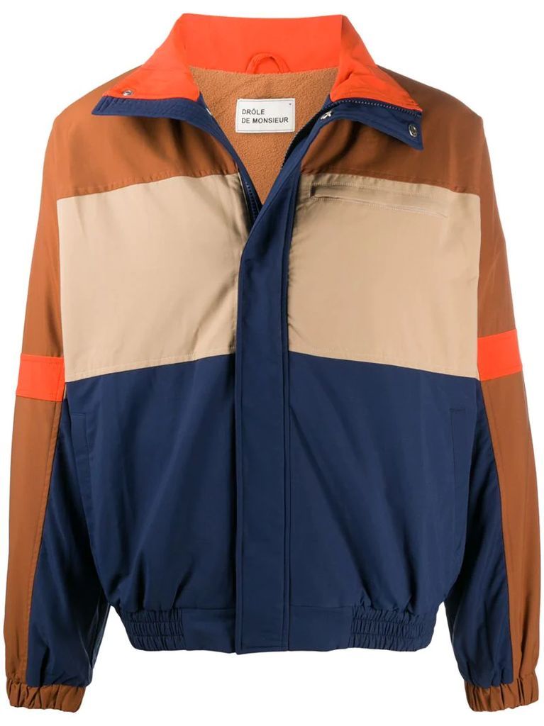 panelled colour-block jacket