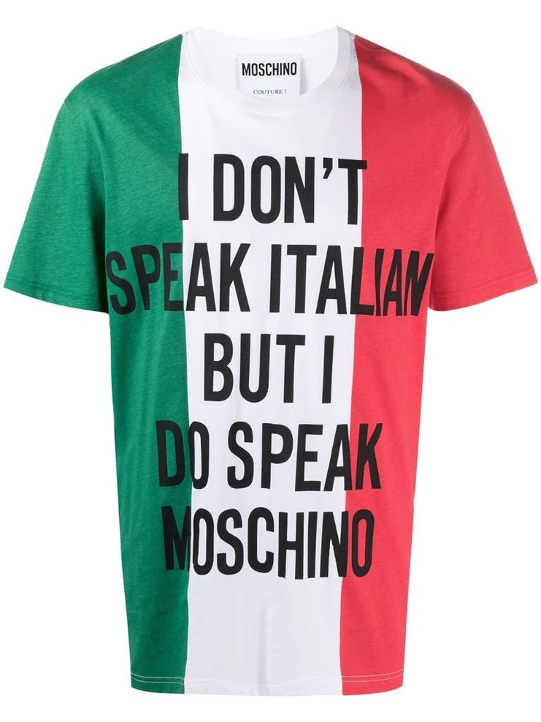 Italian flag logo print T-shirt