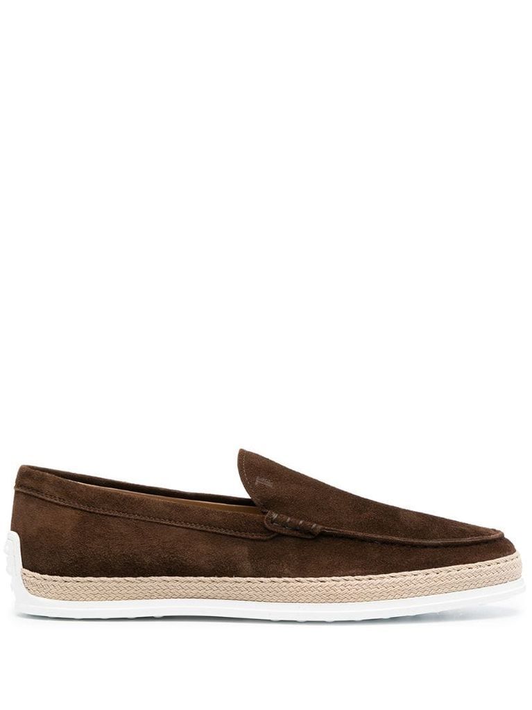 espadrille-detail loafers