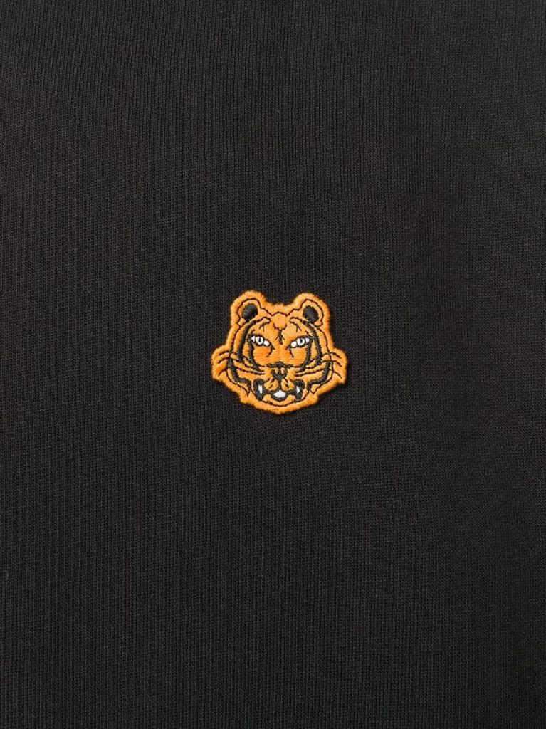 cotton zip hoodie with tiger emblem