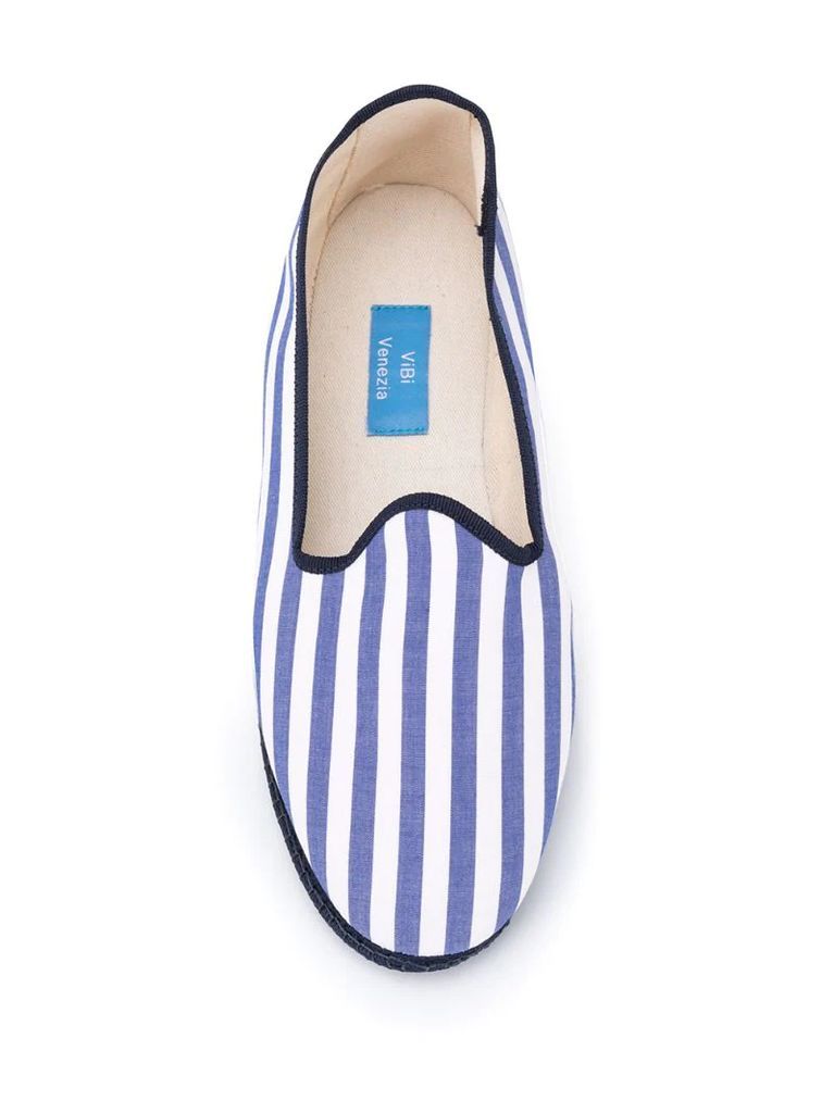 striped flat loafers